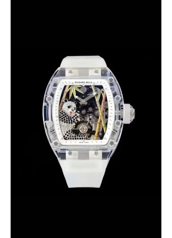 Richard Mille RM26-01 Tourbillon Panda Caja en Zafiro Transparente - Réplica Super Clone