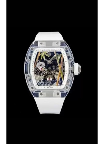 Richard Mille RM26-01 Tourbillon Panda Caja en Zafiro Transparente - Réplica Super Clone