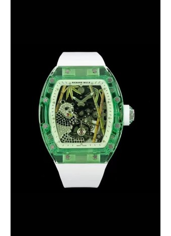 Richard Mille RM26-01 Tourbillon Panda Caja en Zafiro Transparente - Réplica Super Clone