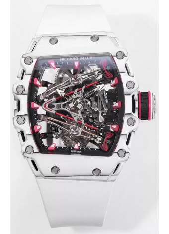 Richard Mille RM38-02 Carbono Blanco Bubba Watson Nylon Blanco Tourbillon Movement Réplica Espejo 1:1