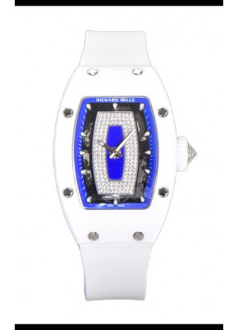 Richard Mille RM007 Cerámica Blanca Dial Azul Reloj Réplica Suiza Automático Superclone
