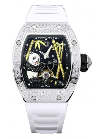 Richard Mille RM26-01 Tourbillon Panda Caja Acero Inoxidable Reloj Movimiento Suizo