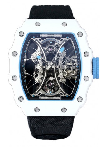 Richard Mille RM53-01 Pablo Mac Donough White TPT CASE Black Nylon Strap Reloj Réplica Suiza
