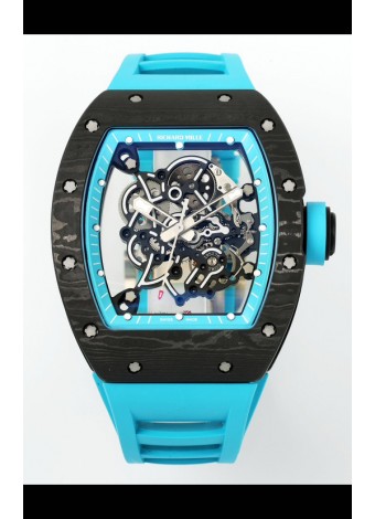 Richard Mille RM055 Caja Carbono Negra Llantas Azules Reloj Superclone 1:1 Genuino Tourbillon