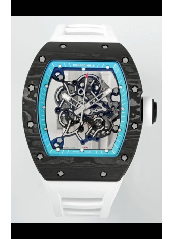 Richard Mille RM055 Caja Carbono Negra Llantas Azules Reloj Superclone 1:1 Genuino Tourbillon
