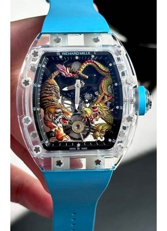 Richard Mille RM51-01 Zafiros Crouching Tiger Hidden Dragon Movimiento Tourbillon Réplica Espejo 1:1
