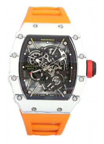 Richard Mille RM35-01 Rafael Nadal Caja Fibra de Carbono con Genuino Tourbillon Reloj Super Clone