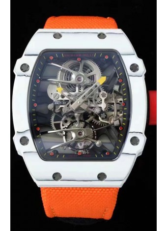 Richard Mille RM027-02 Rafael Nadal Genuino Movimiento Tourbillon Reloj Réplica a Espejo 1:1
