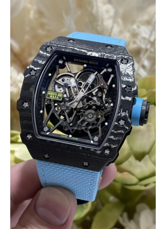 Richard Mille 035-02 Negro NTPT Movimiento Real Vaucher Reloj Súper Réplica