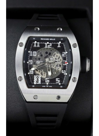 Richard Mille RM010 Reloj Acero Inoxidable Réplica en Correa Negra