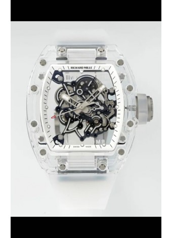 Richard Mille RM055 Caja con Zafiros Transparentes y Tourbillon Genuino Reloj Super Clone