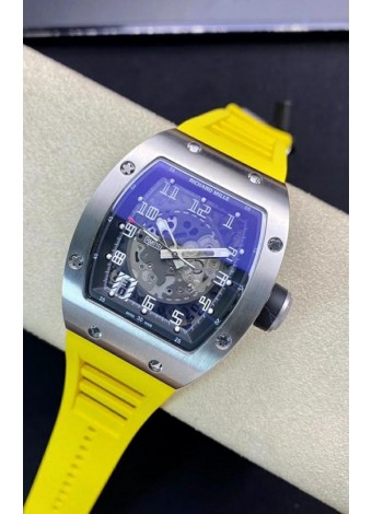 Richard Mille RM010 Reloj Réplica Acero Inoxidable en Correa Amarilla