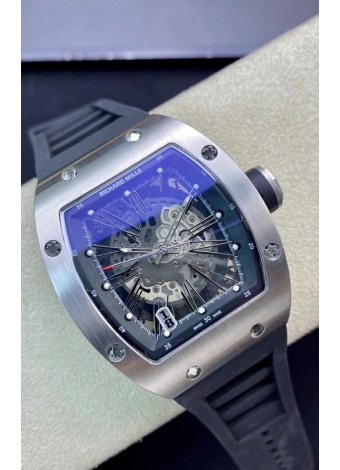 Richard Mille RM010 Reloj Réplica Acero Inoxidable Correa Negra - Numerales Romanos