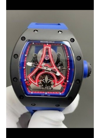 Richard Mille RM52-03 Paris Saint-Germain Tourbillon Cerámica Negra Reloj Réplica Suizo 