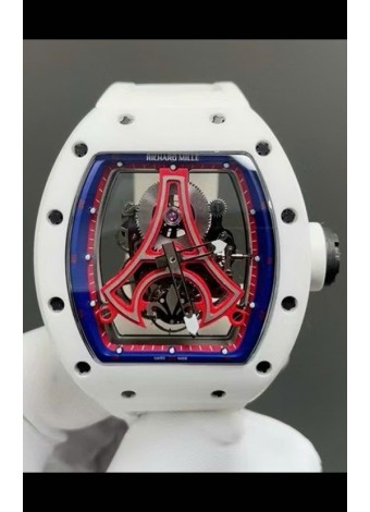 Richard Mille RM52-03 Paris Saint-Germain Tourbillon Cerámica Blanca Reloj Réplica Suizo 