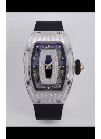 Richard Mille Super Clone RM07-01 Pavimentado en Diamantes Caja Acero 904L Automatic Reloj Réplica