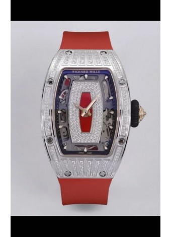 Richard Mille Super Clone RM07-01 Pavimentado en Diamantes Caja Acero 904L Automatic Reloj Réplica