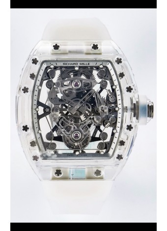 Richard Mille Super Clone 56-01 Caja Zafiro Transparente Reloj con Tourbillon Genuino