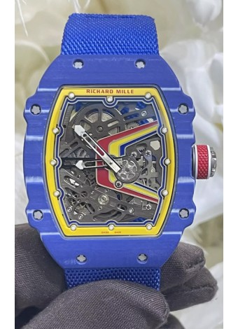 Richard Mille Super Clone RM67-02 Fernando Alonso Azul Carbon TPT 37 Gramos Reloj Correa Azul