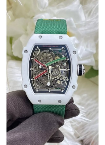 Richard Mille Super Clone RM67-02 Blanco Quartz TPT 37 Gramos Reloj Correa Verde