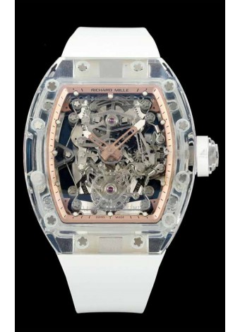 Richard Mille Super Clone 56-01 Caja Zafiro Transparente Reloj con Tourbillon Genuino