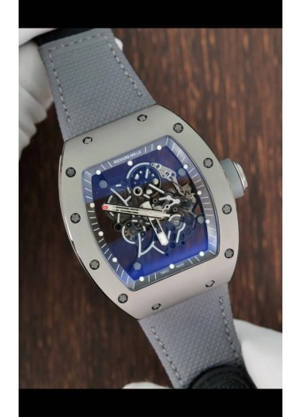 Richard Mille Super Clone RM055 Reloj Cerámica/Titanio Caja Gris con Genuino Tourbillon