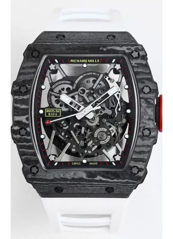 Richard Mille RM35-02 Rafael Nadal Caja de Fibra de Carbono con Genuino Tourbillon Reloj Super clone