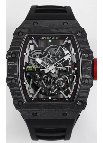 Richard Mille RM35-02 Rafael Nadal Caja de Fibra de Carbono con Genuino Tourbillon Reloj Super clone