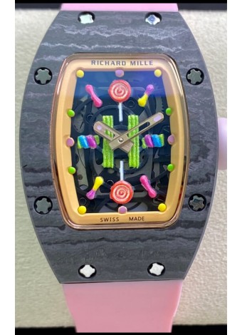 Richard Mille RM-07 Bon Bon Caja Carbono Señoras Reloj Réplica Suizo a Espejo 1:1