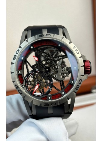 Roger Dubuis Super Clone Excalibur Spider Flying Tourbillon Skeleton Caja Titanio 45MM