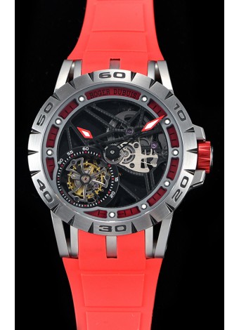 Roger Dubuis Excalibur Spider Flying Tourbillon Skeleton Titanium Casing 1:1 Mirror Swiss Watch