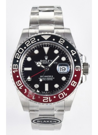 Rolex GMT Masters II Super Clone 12719 "Blaken" Reloj de Acero 904L con Dial Negro