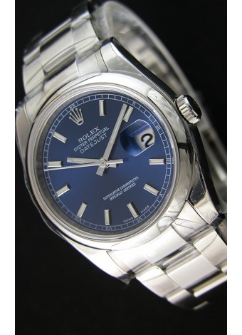 Rolex Datejust 36MM Cal.3135 Reloj Réplica con Movimiento Suizo Dial Azul Correa tipo Ostra - Último Reloj de Acero 904L