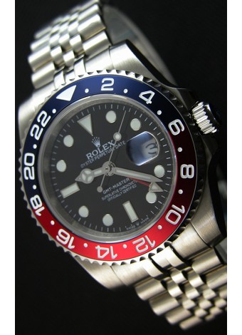 Rolex GMT Masters II 116719BLRO Bisel Pepsi Reloj Réplica Suizo Movimiento Cal.3186 - Último Reloj de Acero 904L