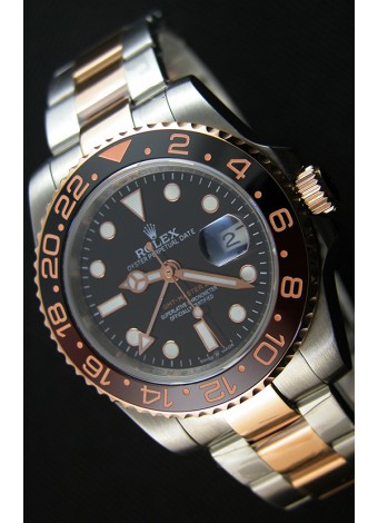 Rolex GMT Masters II 126711CHNR Everose Réplica Suiza a Espejo 1:1 en Acero tipo Ostra