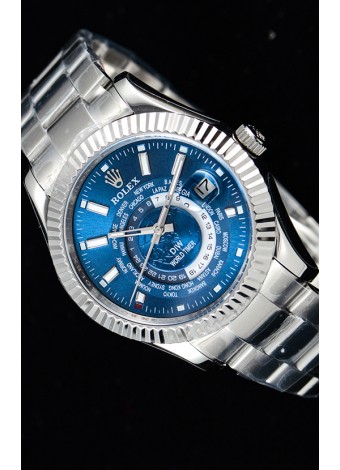 Rolex SkyDweller Reloj Suizo en Caja de Acero - Edición DIW Dial Azul