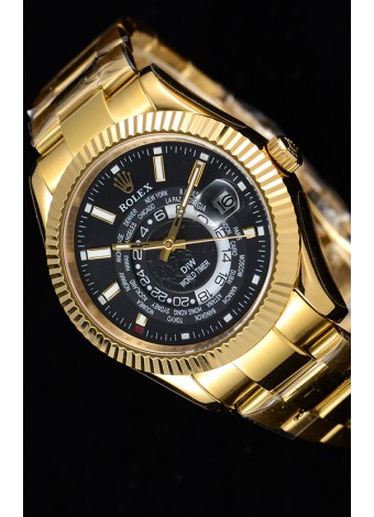 Rolex SkyDweller Reloj Suizo Caja de Oro Amarillo de 18 K - Edición DIW Dial Negro