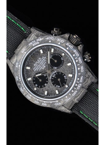 Rolex Daytona DiW Forged Reloj Réplica a espejo 1:1 Caja de Carbono con Correa de Nylon