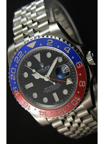 Rolex GMT Masters II 116719BLRO Pepsi Bezel ETA 2836 Movement Réplica Suiza - Reloj Ultimate de Acero 904L