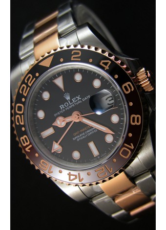 Rolex GMT Masters II 126711CHNR Réplica Suiza en Oro Rosado de Dos Tonos - Reloj Ultimate de Acero 904L
