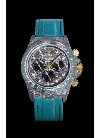 Rolex Daytona DiW Forged Cabon Casing 1:1 Mirror Replica Black Carbon Dial