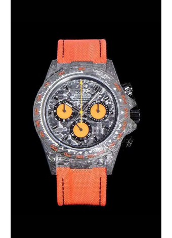 Rolex Daytona DiW Forged Cabon Casing 1:1 Mirror Replica Black Carbon Dial