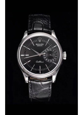 Rolex Cellini Date Ref#50519 Replica 1:1 Mirror 904L Steel Watch Black Dial