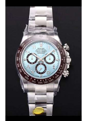 Rolex Daytona 116506 ICE BLUE ARAB Numerals Dial Cal.4130 Movement - Ultimate 904L Steel Watch