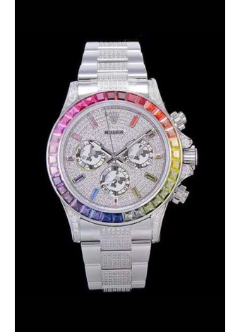 Rolex Daytona ICED OUT 904L Steel Casing Watch Original Cal.4130 Movement - 1:1 Mirror Replica