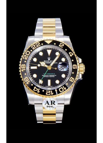Rolex GMT Masters II 116713 Yellow Gold Swiss Replica 1:1 Mirror Watch 904L Steel 
