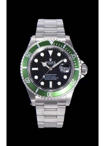 Rolex Submariner 50 Aniversario "Kermit" Reloj Réplica Suizo Caja en Acero 904L