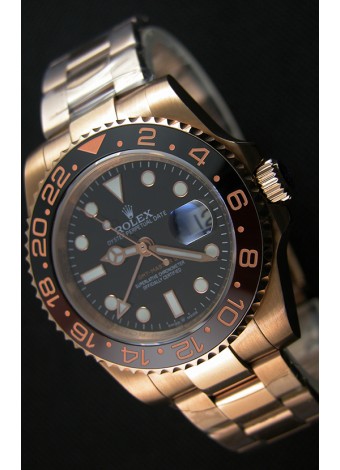 Rolex GMT Masters Reloj Réplica Movimiento Japonés en Caja Oro Rosado