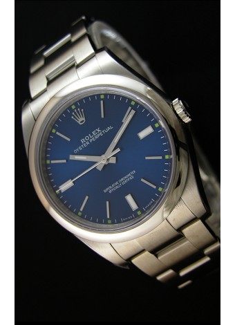 Rolex Oyster Perpetual Reloj Réplica Japonés - Dial Azul en Caja de 39MM