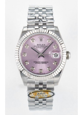 Rolex Super Clone Datejust ETA 2688 Movement 31MM Reloj Caja Acero Inoxidable Dial Rosa